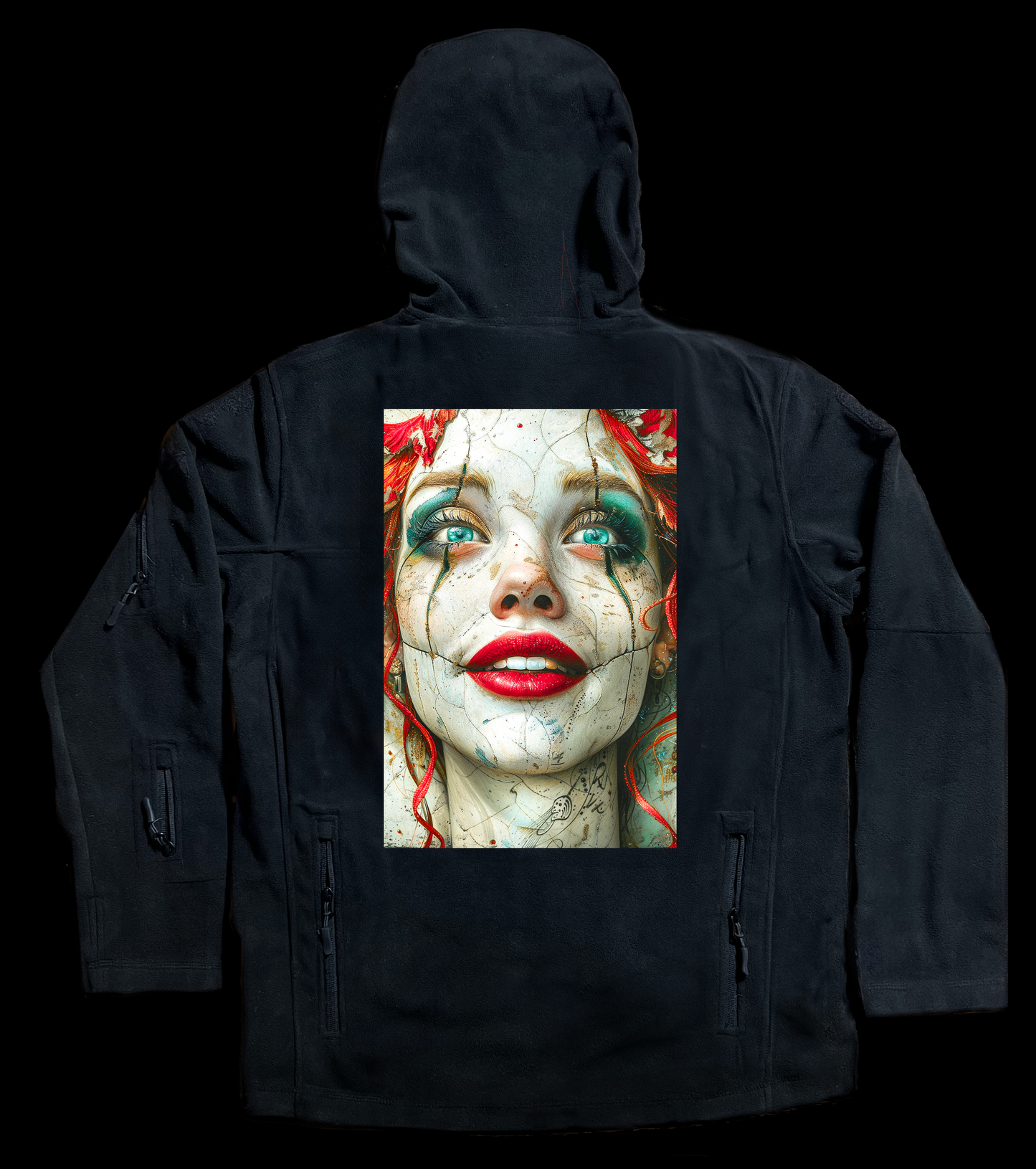 "Female Clown #1a" -Ballistic Fleece Hoody