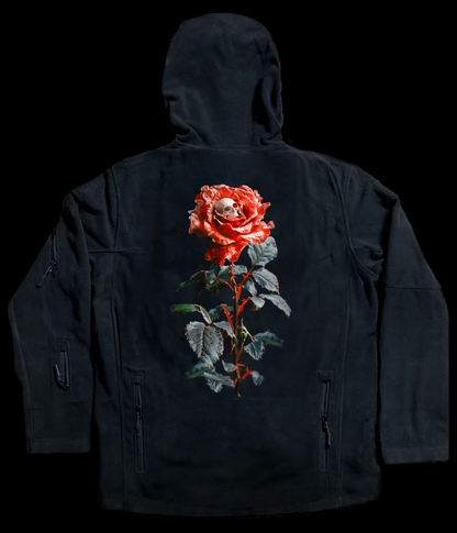 "Skull Rose #2a"  Ballistic Fleece Hoody