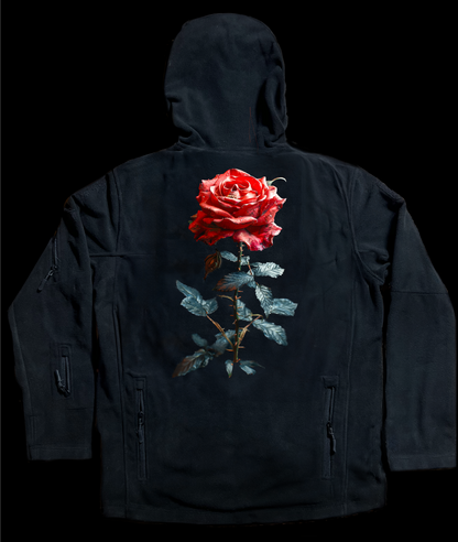 "Skull Rose #1b"  Ballistic Fleece Hoody